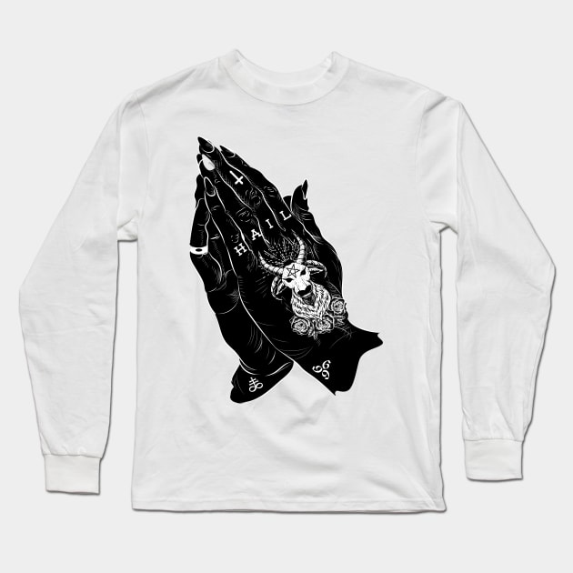 praying hands of the dark lord Long Sleeve T-Shirt by DrSoed